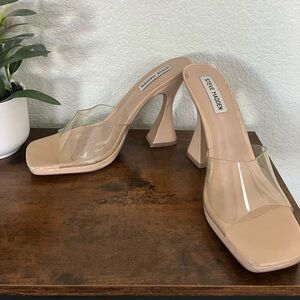 Steve Madden heel mule clear